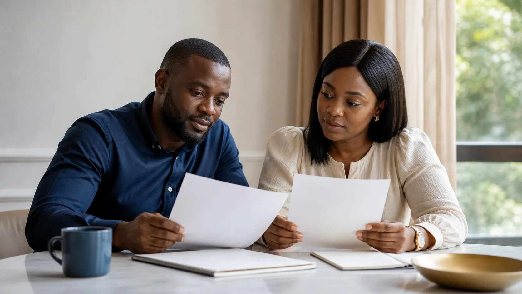 Customers reviewing First Heritage product information